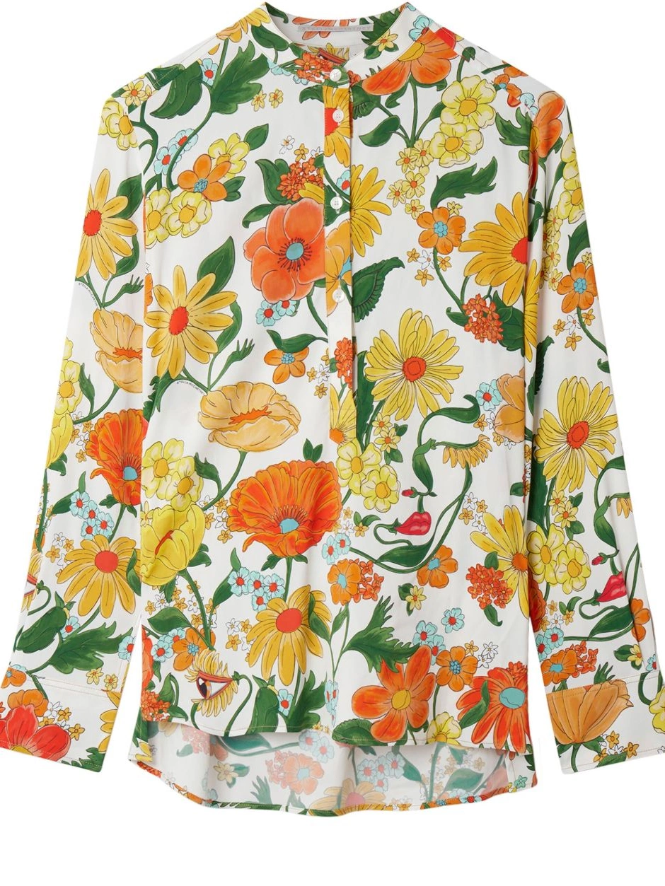 Affordable Garden-print collarless shirt Lady Women McCartney Stella 0823